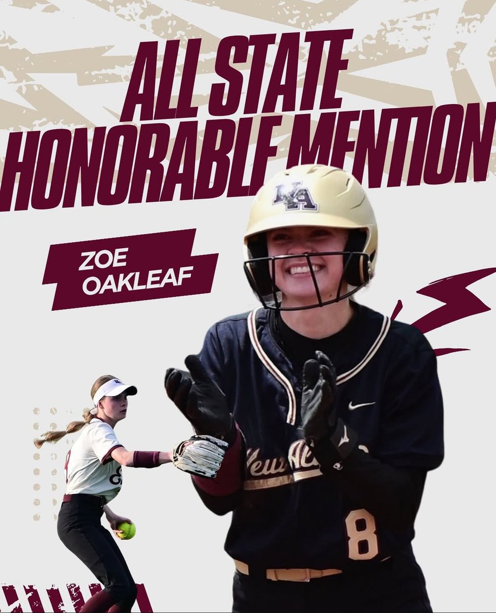 NAEagleSoftball's tweet photo. Big congratulations to @ZoeOakleaf10 for getting:
1st Team OCC
1st Team D1 Central District
OCC Scholar athlete
AND
D1 HM ALL STATE !!!!!!!!!!!
Zoe becomes the 5 player in our program to make the ALL State team!
Super proud of you Zoe! https://t.co/b5Qmp1jlus