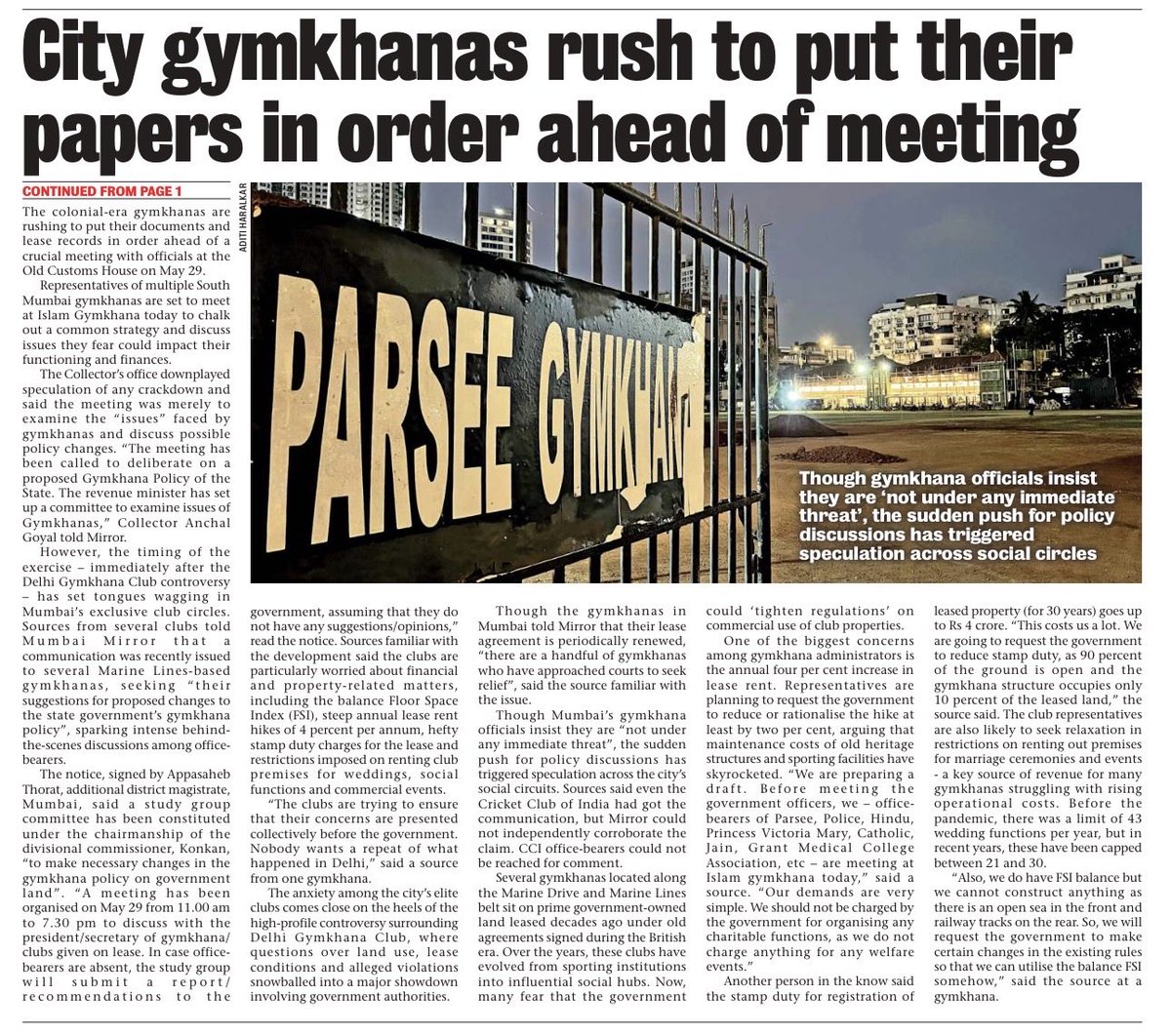 DiwakarSharmaa's tweet photo. Days after the Union govt told the capital’s fabled Delhi Gymkhana Club to vacate its leased premises by June 5, Mumbai’s elite clubs are sweating over a cryptic letter from the Collector’s office hinting at changes to the way the city’s #gymkhanas are run https://t.co/ZiIefUonvC https://t.co/4stJALuYmK