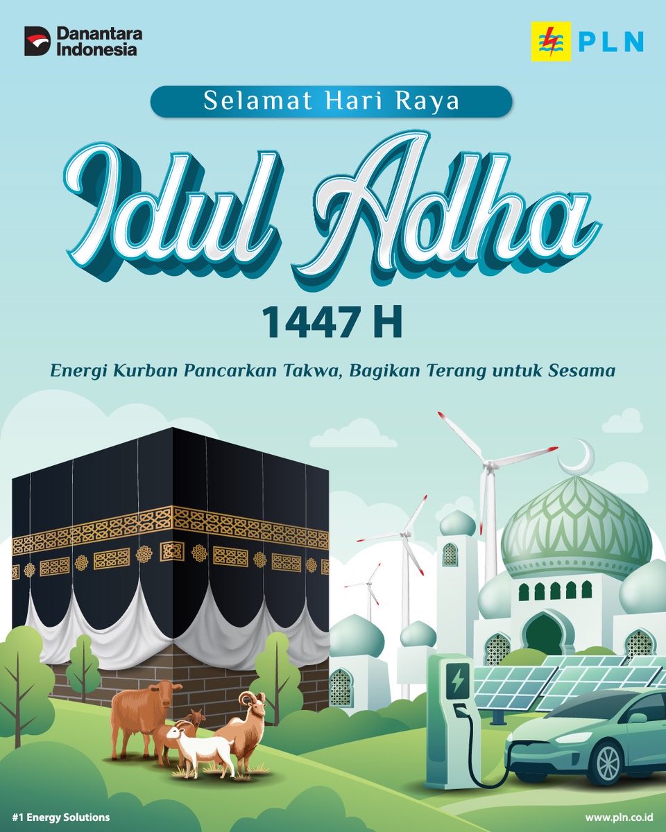 mitaaay's tweet photo. Electrizen, Idul Adha menjadi momen untuk menebarkan nilai takwa melalui keikhlasan dan kepedulian terhadap sesama.

Energi kurban pancarkan takwa, bagikan terang untuk sesama. Karena setiap kebaikan yang dibagikan mampu menghadirkan harapan dan kebahagiaan bagi banyak hati. https://t.co/sZ84o7qMSN