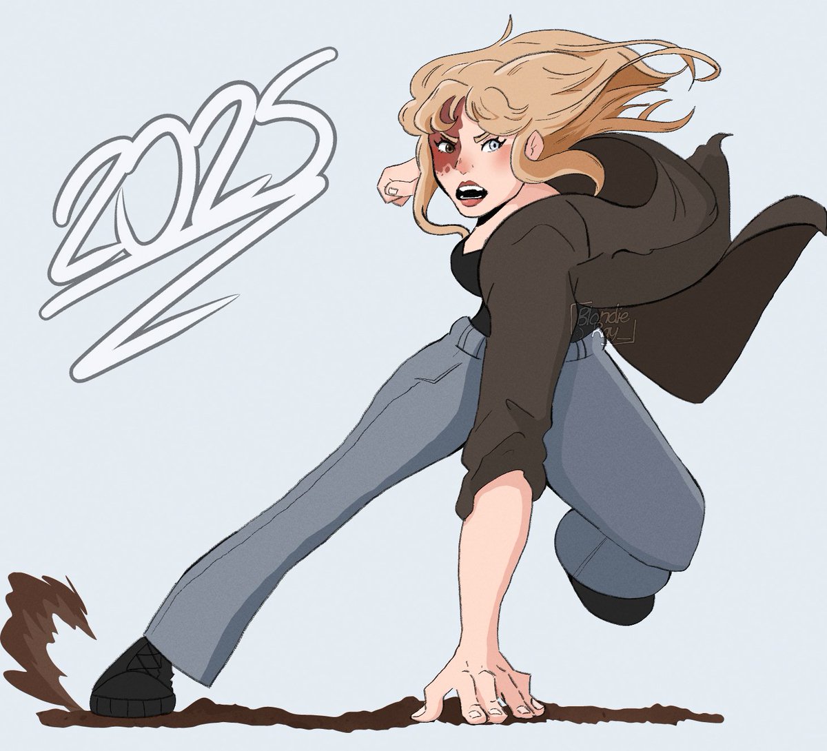 BlondieRay_'s tweet photo. I haven't posted on here in forever.. Here's my 2026 redraw of an OC I made compared to the original and the 2025 version!! 
#redraw #drawing #artwork #csp #OCㅤㅤ https://t.co/IC3ViE61Ld
