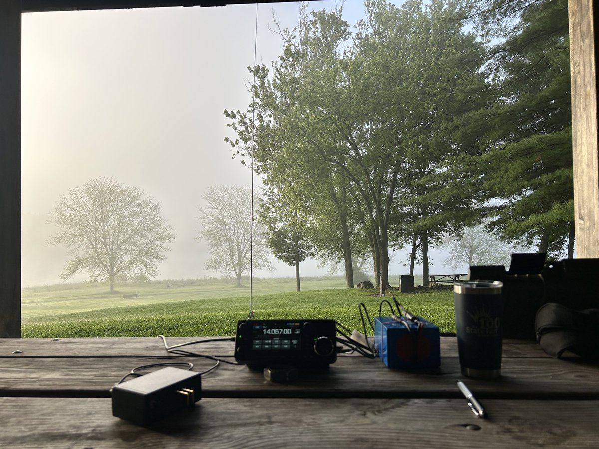WS0SWV's tweet photo. Another nice morning activation of Lackawanna State Park.  Slow and the bands seemed a little sloppy.  I did manage to log 11 Qs with one to Nefoundland first thing.  Had to QSY several times with other stations calling CQ on my freq (I assume they just couldn't hear me at 10W). https://t.co/DpcmUl28jM