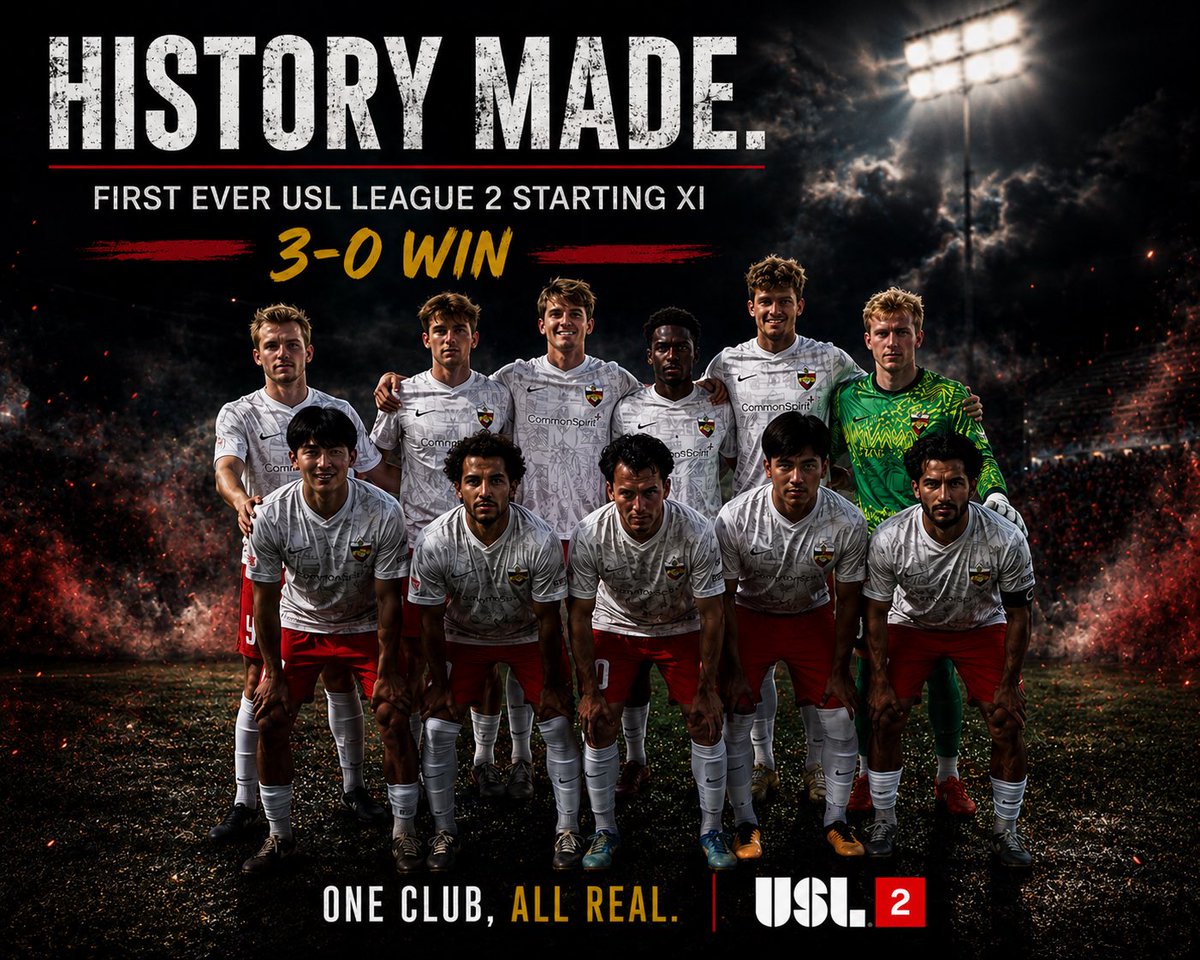 RealColoSoccer's tweet photo. History made.
The first ever Real Colorado USL League Two Starting XI opens with a 3-0 win. #ThisIsReal @USLLeagueTwo https://t.co/ZOT1544GUX
