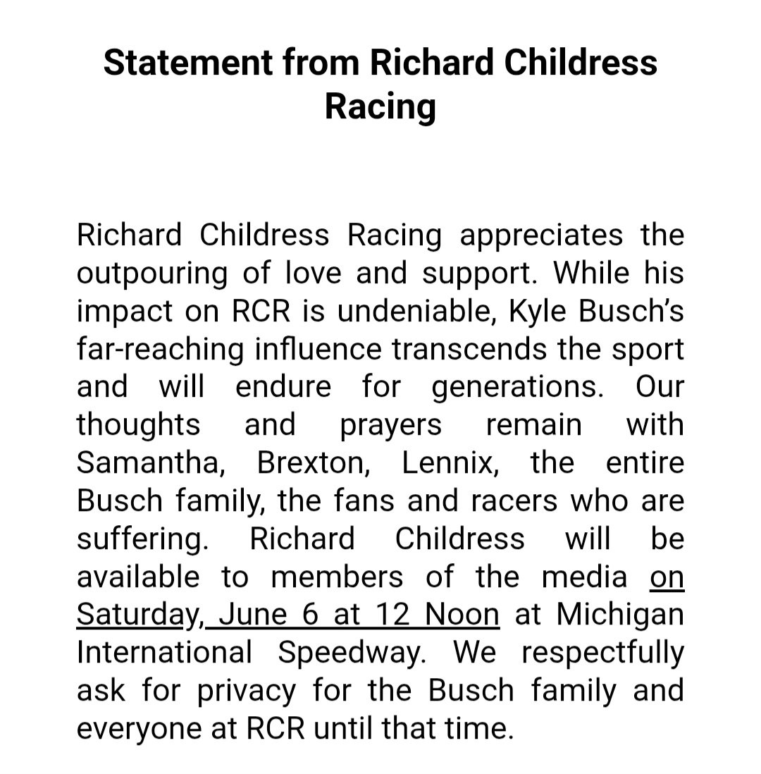 ClaireBLang's tweet photo. From Richard Childress : https://t.co/6yUqH5Cl4i