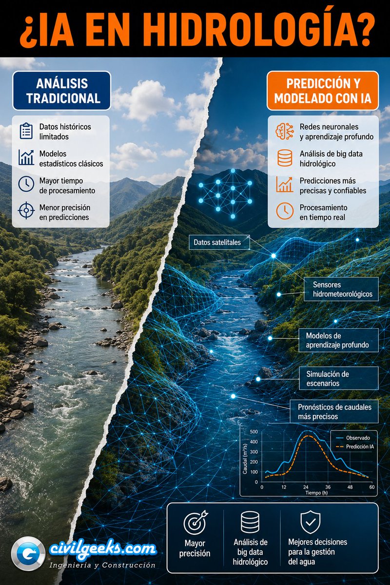 CivilGeeks's tweet photo. ¿Cómo está cambiando la IA nuestra forma de gestionar el agua? 💧 La 𝗜𝗻𝘁𝗲𝗹𝗶𝗴𝗲𝗻𝗰𝗶𝗮 𝗔𝗿𝘁𝗶𝗳𝗶𝗰𝗶𝗮𝗹 𝗲𝗻 𝗹𝗮 𝗛𝗶𝗱𝗿𝗼𝗹𝗼𝗴í𝗮 

Ojo: El recurso está en inglés

Léelo aquí: https://t.co/tRtK5LNlfL

#IngenieriaCivil #Hidrologia #IA #CivilGeeks https://t.co/WDiItN8VXK