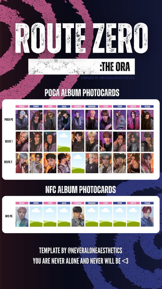 neveraloneaesth's tweet photo. XIKERS ROUTE ZERO: THE ORA POCA &amp; NFC ALBUM PHOTOCARD TEMPLATE OT10 

*UPDATE*

Pls DM me or comment a pic your pulls if you have the missing PCs 🙏

#xikers #xikersphotocardtemplate #minjae #junmin #sumin #seeun #hunter #yechan #jinsik #hyunwoo #junghoon #yujun https://t.co/DbyDnpaXEj