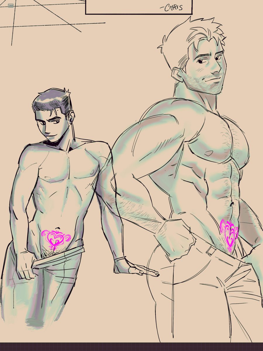 perdid_q's tweet photo. Replayed some re5 with a friend recently and forgot I installed the womb tattoo mod on chris so I had to doodle some https://t.co/vwPG10Ydnh