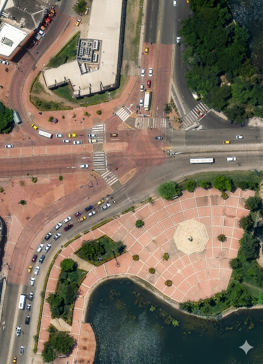 Maurici75557435's tweet photo. La intersección de la india Catalina tiene un gran problema de trafico debido a los tiempos largos de sus semáforos, propongo una rotonda que le daría mas orden al flujo de autos @dumek_turbay @will_iriarte @secinfractg @ElBolivarenseCo @ElUniversalCtg https://t.co/g6hl0pBOt4
