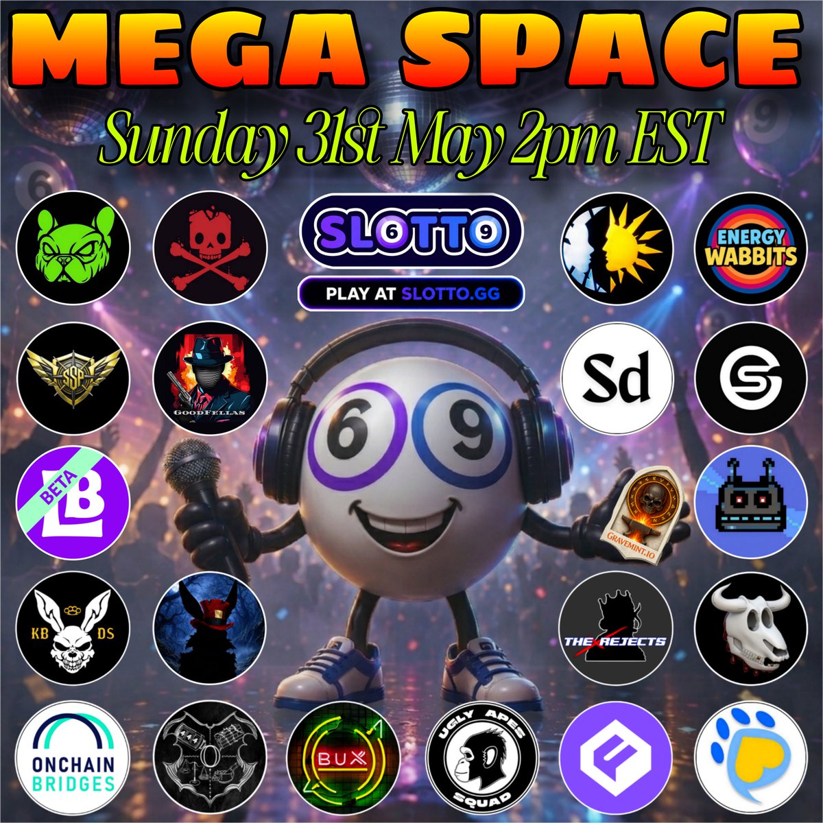 slottogg_'s tweet photo. SLOTTO V2 launches Sunday and we have an epic lineup!

Cohosted by @SkeetsANC 

@Omerta_SOL 
@SolariansNFT 
@SOLANADEADS 
@Gensuki_ 
@ShiniRealms 
@Solgodsnfts 
@EnergyWabbits 
@F_Frenchies 
@DeadBunniesHQ 
@UniFy_io 
@AbsurdArtApes 
@solskypilots 
@The_Life_Bomb 
@uglyapesquad 
@GoodFellasNFT 
@BUXDAO 
@RJCTD_Clubhouse 
@PawpularApp 
@B0SS_33 
@OnchainBridges 
@knucklebunnyds 

https://t.co/XR2PmGqdQA