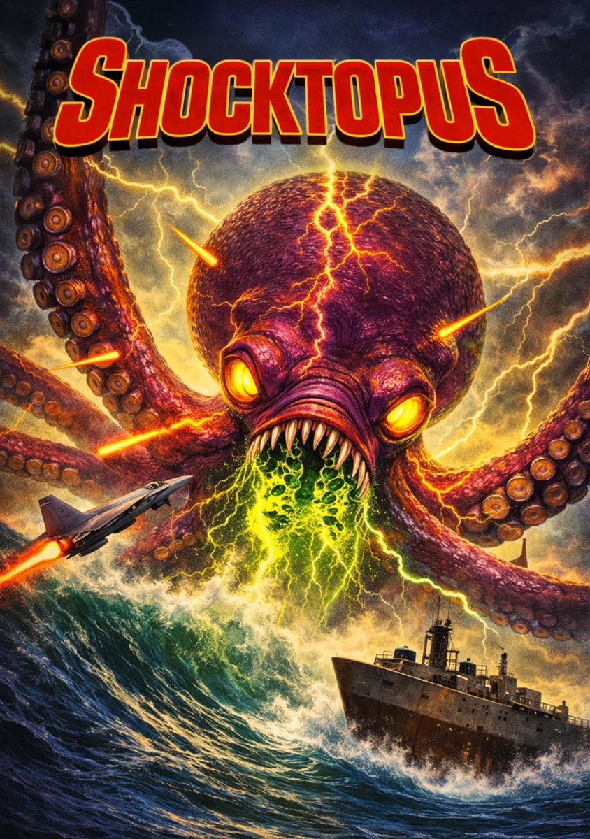 JeffKirkendall1's tweet photo. It looks like this is Polonia Bros. Entertainment Creature Feature Summer. What could be coming next? #SupportIndieFilm #ActorsLife #Movies 
SHOCKTOPUS Official Trailer: https://t.co/bPq2VNki8e https://t.co/FYc4bG5HvD