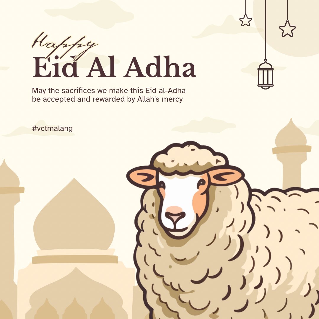 vctmalang's tweet photo. #vctmalang izin merayakan Eid Al Adha juga yaa. Aktif kembali hari sabtu, 30 mei 2026. https://t.co/rdRqux4omv
