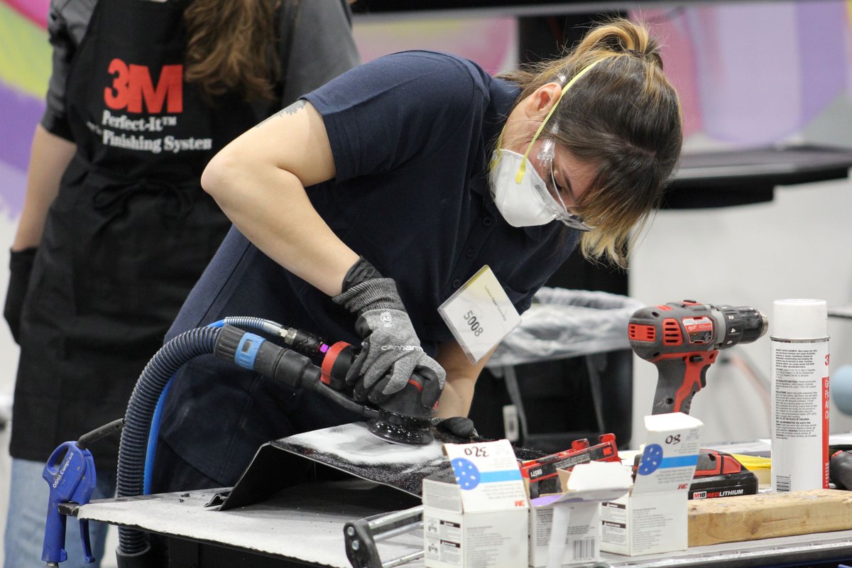 flaviobaestero's tweet photo. @3M and @SkillsUSA recently held a real-world auto body competition for students, helping build their skills and showing them the high-demand careers available in collision repair. It's one of the exciting ways 3M is supporting students pursuing technical careers! #3Mer #3mer https://t.co/4RJ6FmTZjB