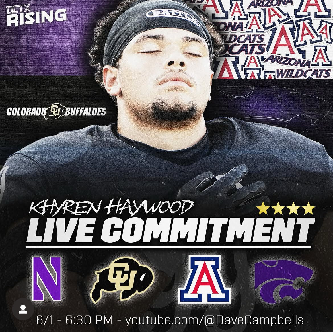 JustinTuck630's tweet photo. Khyren Haywood top 4. No Texas Tech 👀👀👀 https://t.co/3tqCtHmsre