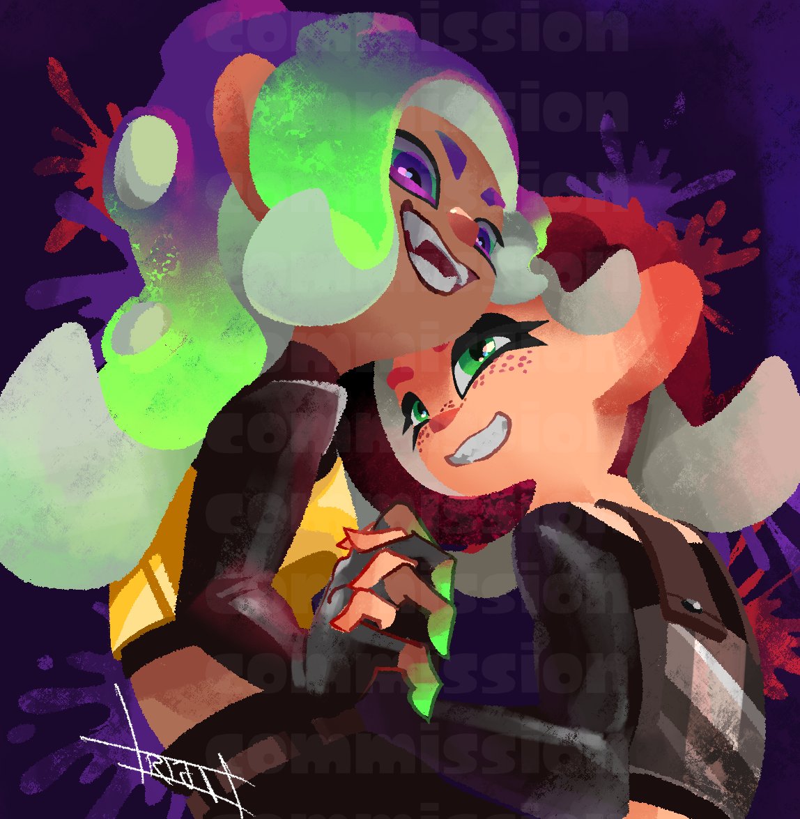 riji_monogatari's tweet photo. cuteass octoling couple for @SplatFin https://t.co/iJ7unHd739