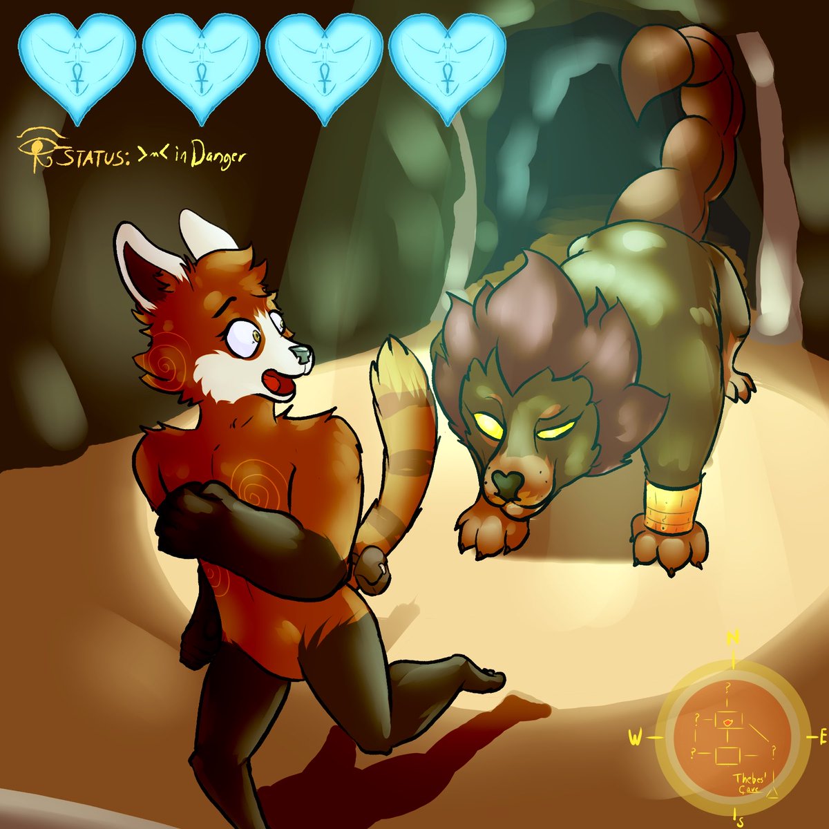 ChrisiDaNSFW's tweet photo. I’ve gone North(it tied with East, so I flipped a coin), and found a…

a BIG angry manticore thing, blocking my way back! >~<

I need to escape, don’t wanna know what it’s venom will do to me  .///.

(STR save of 14) https://t.co/FEL7cH6IFi