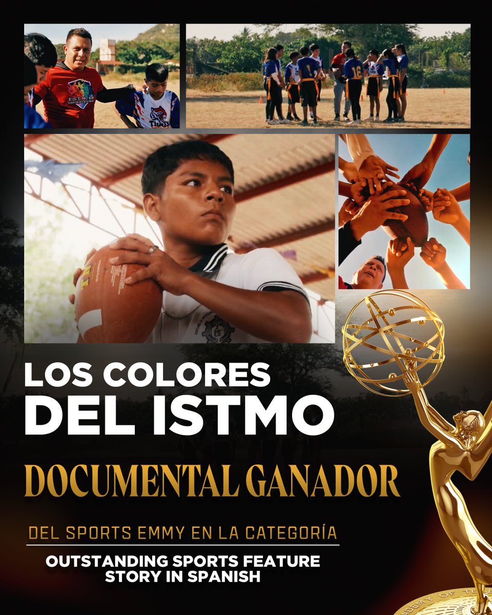 nflmx's tweet photo. Los Colores del Istmo gana el Emmy como Sports Feature Story en español. 🏈🏅

Disfruta el documental completo 🎬👉 https://t.co/LQAYzquRon https://t.co/QEZFiMdK7P