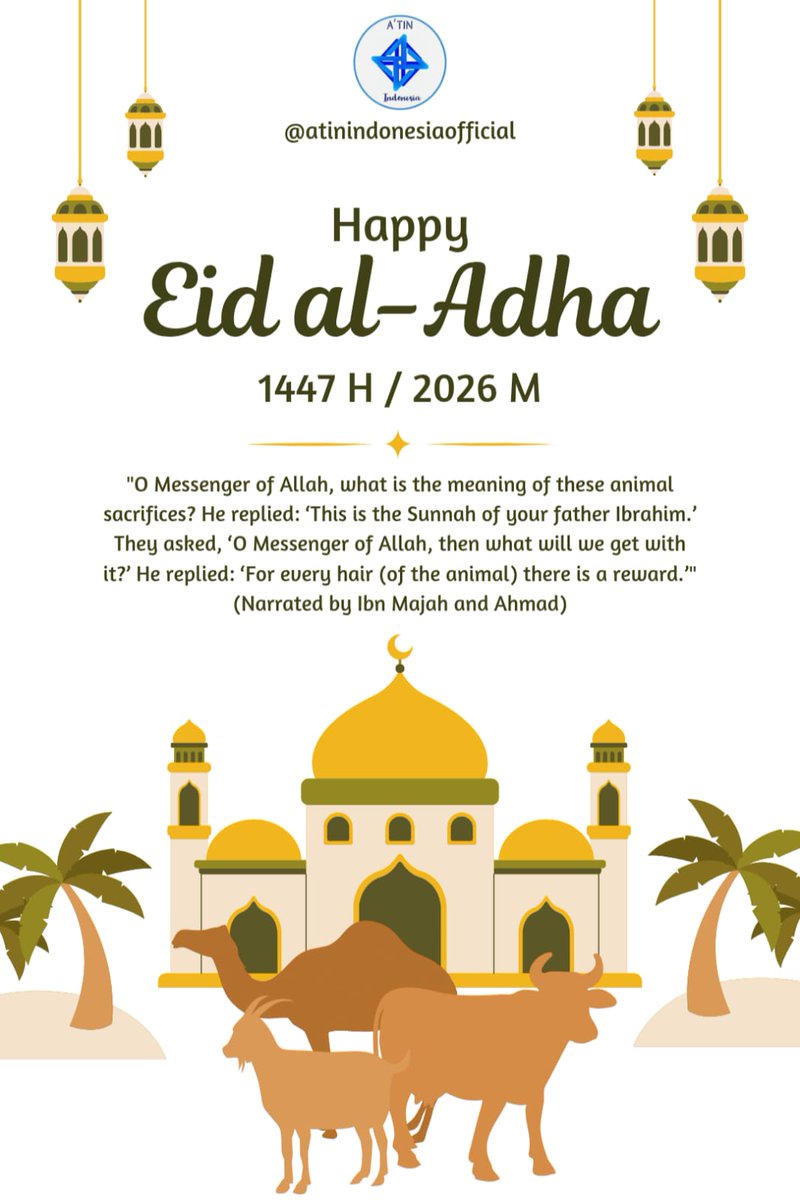 ATININDONESIA's tweet photo. No sacrifice is ever wasted when it is made with faith and sincerity.
Wishing you a blessed and meaningful Eid al-Adha 🌙🤍

#EidAlAdha  #Eid2026 #IdulAdha1447H #sb19 #sb19official #atin #atinindonesia https://t.co/HRqRCFdFXV
