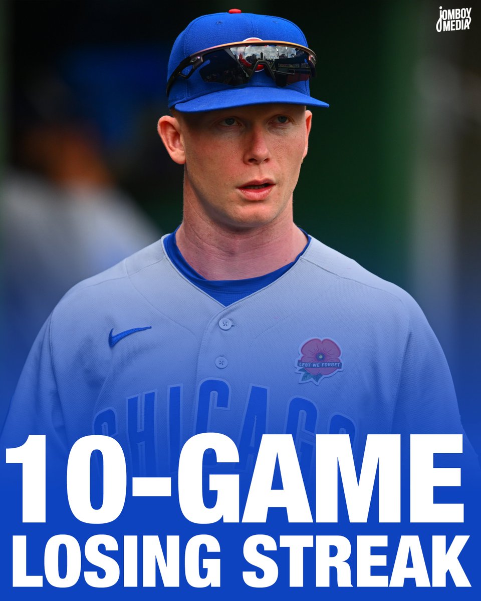 TalkinBaseball_'s tweet photo. Cubs are now one game shy of tying the 2017 Dodgers for the longest losing streak after multiple 10-game winning streaks in the same season https://t.co/ofw1TZ1yLp