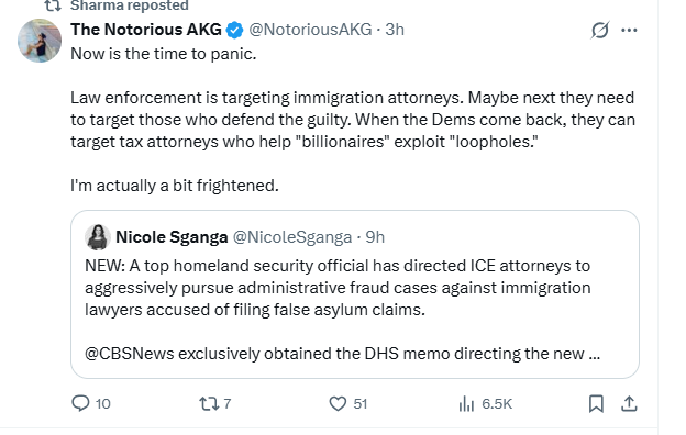 ProfMJCleveland's tweet photo. Oh, please. The Trump Administration is targeting lawyers who tell their clients to lie. Contrast that with targeting lawyers who gave Trump legal advise that Biden and Democrats didn't like. https://t.co/kqVAuzXXG0