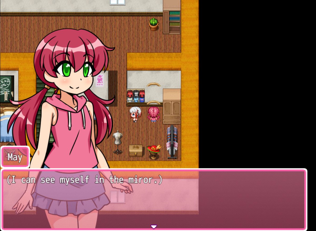 pyroxvl's tweet photo. @otchakun nothing horrible but when u look into the mirror in Wendy´s room, the mirror glitches lol https://t.co/mje9JswPnl