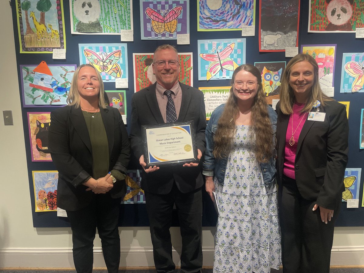 OceanLakesHS's tweet photo. Congratulations to our Dolphins and their incredible music educators, William Boardman, Katelyn Proffitt, and Angela Henry, for earning 2026 Blue Ribbon Honors!

We are so proud of the excellence and talent represented by the Ocean Lakes music program! 🐬🎼💛 https://t.co/Dr43j2LmK2
