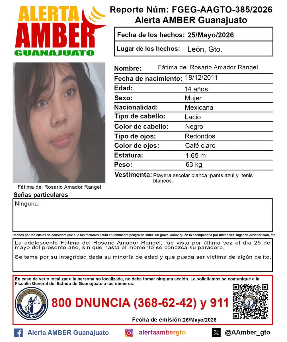 Alerta AMBER GTO. tweet media