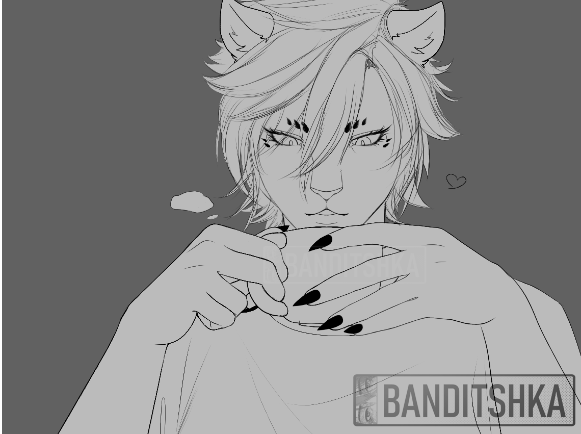 Banditshka's tweet photo. FFXIV Hrothgar Sketch https://t.co/8g5N5XQrZd