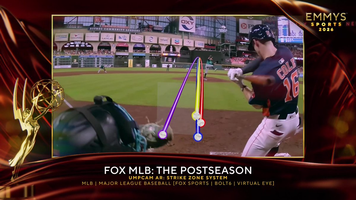 sportsemmys's tweet photo. The #SportsEmmys Award for The George Wensel Technical Achievement Award goes to FOX MLB: The Postseason @MLBONFOX | UmpCam AR: Strike Zone System (@MLB). https://t.co/gLJLaWQ8R9