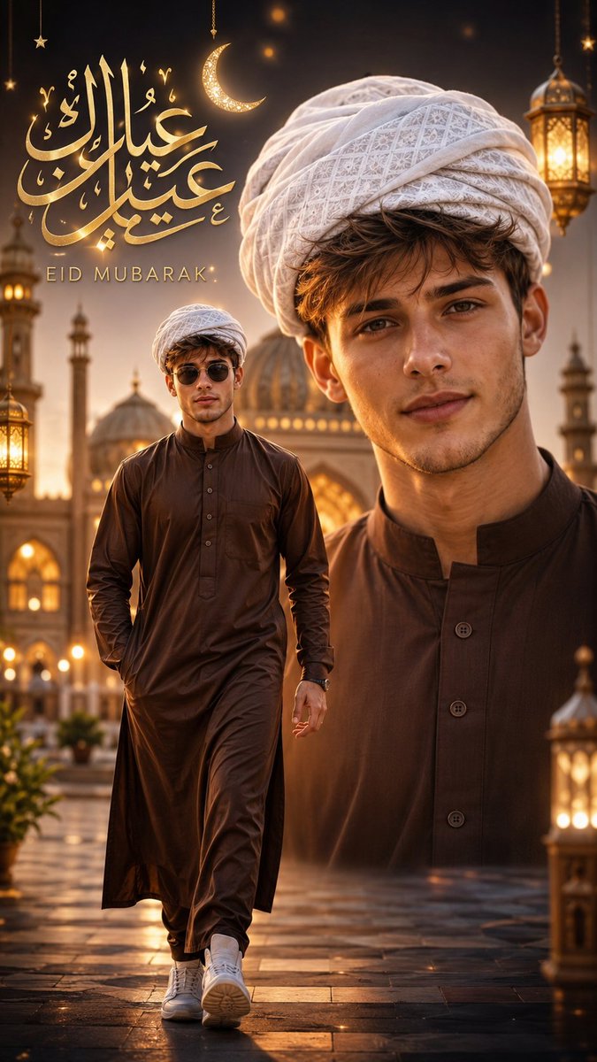 Eid Mubarak Stylized Composition