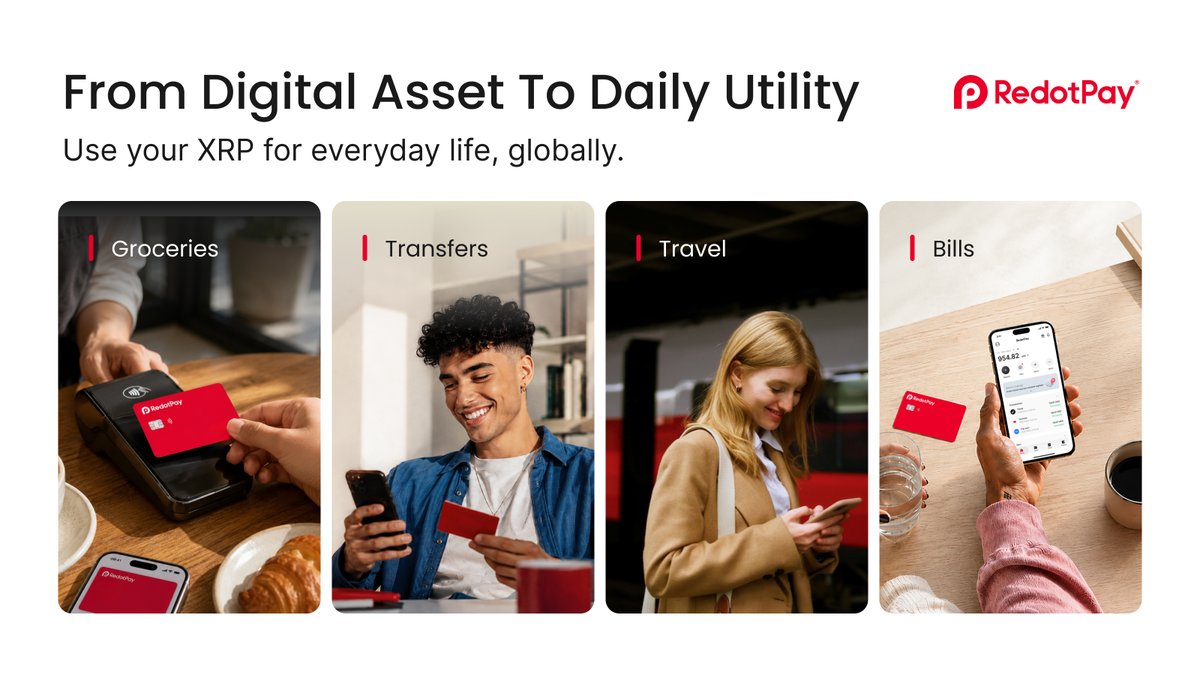 RedotPay's tweet photo. Holding $XRP is one thing. Using it is another.
@XRPLF 

With RedotPay, XRP becomes real-world spending power:

💳 Credit: Back your daily spending with a 50% LTV credit line. No need to sell.

🌍 International transfer: Send XRP and receive local currency instantly.

📥 Access: Swap from EUR, GBP, or USD to XRP in minutes via our Multi-Currency Wallet.