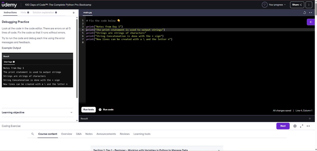 FutureBuzzX's tweet photo. Day 1 of Debugging with #100DaysOfCode
Loving IT!! 👌👌 https://t.co/hhiJNDbLO1