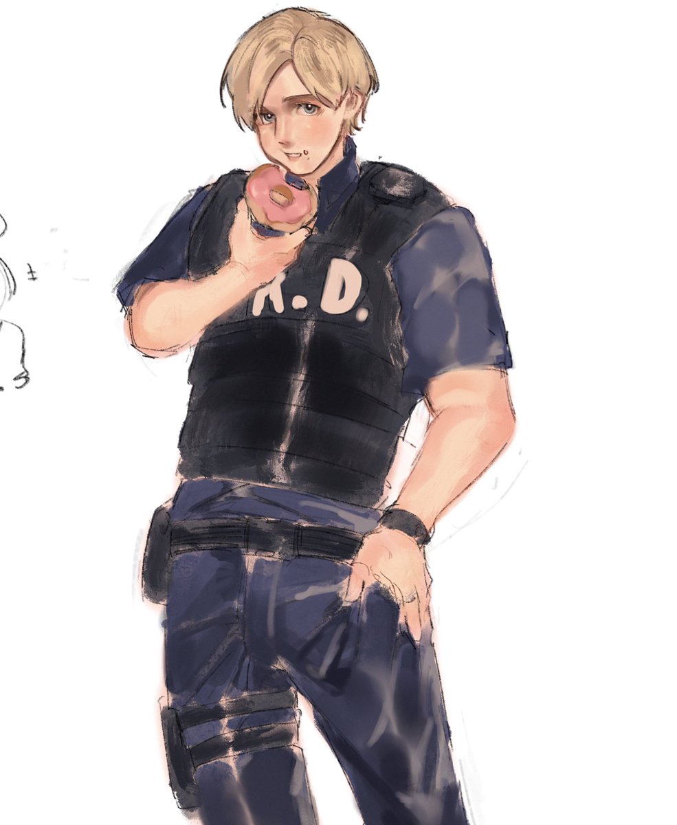 requieluc's tweet photo. snacking rookie 
#LeonKennedy https://t.co/Tw2f4j10Ex