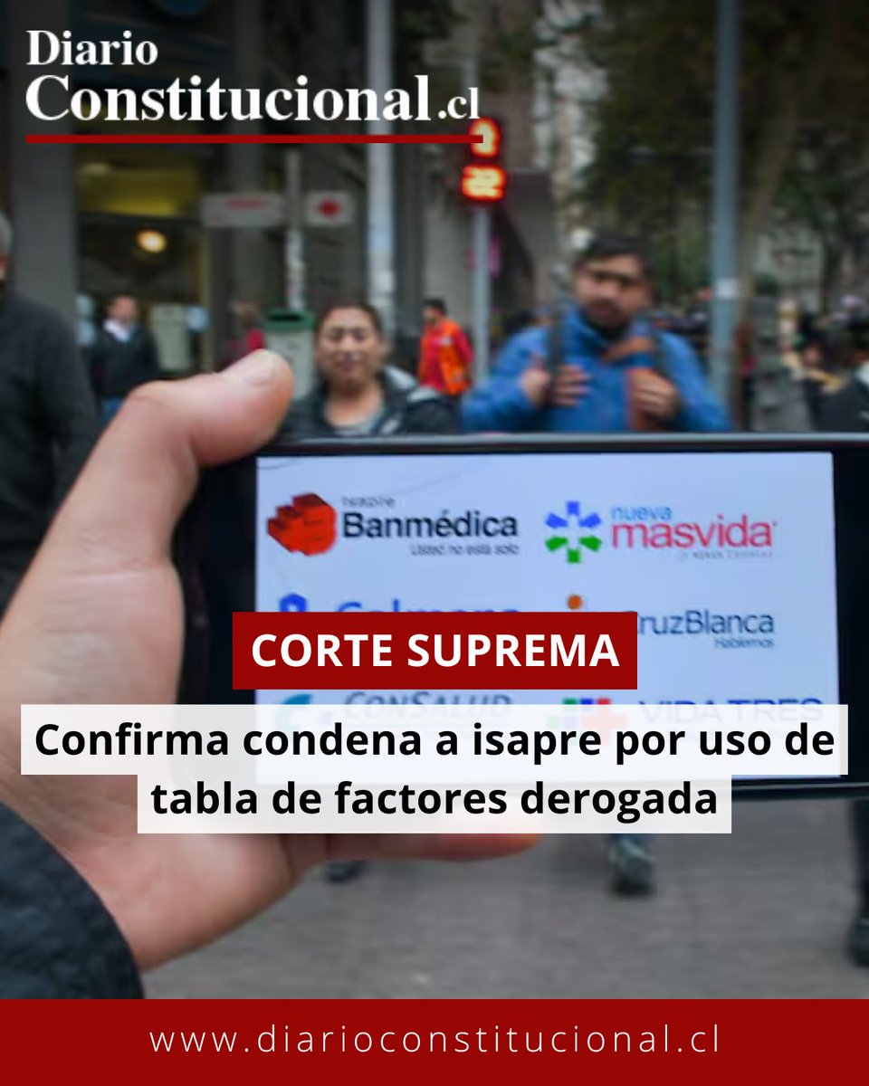 DiarioConst's tweet photo. 📢 ¿Puede una Isapre aplicar tablas derogadas?
La Corte Suprema confirmó condena por usar una tabla de factores sin vigencia legal, reforzando derechos de afiliados.
¿Más control al sistema de salud?
Más en 👉 https://t.co/7JvCNxa0pe
#Isapres #Chile #CorteSuprema https://t.co/zdRv8mShbl