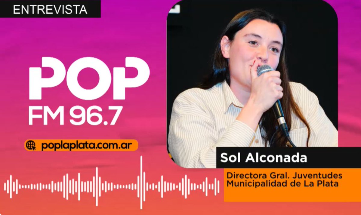 cadenaba's tweet photo. #Entrevista 

Conversatorio con Sol Alconada, dtora. gral. Juventudes de la gestión @Julio_Alak en @LaPlataMLP: Las pibas y los pibes platenses en tiempos de #Milei  

Pasó en "No Es Lo Que Parece" por Radio POP #LaPlata (@La96LP) 

https://t.co/JW89n8Ro6m 
@solalco https://t.co/PhPiV5LKUR