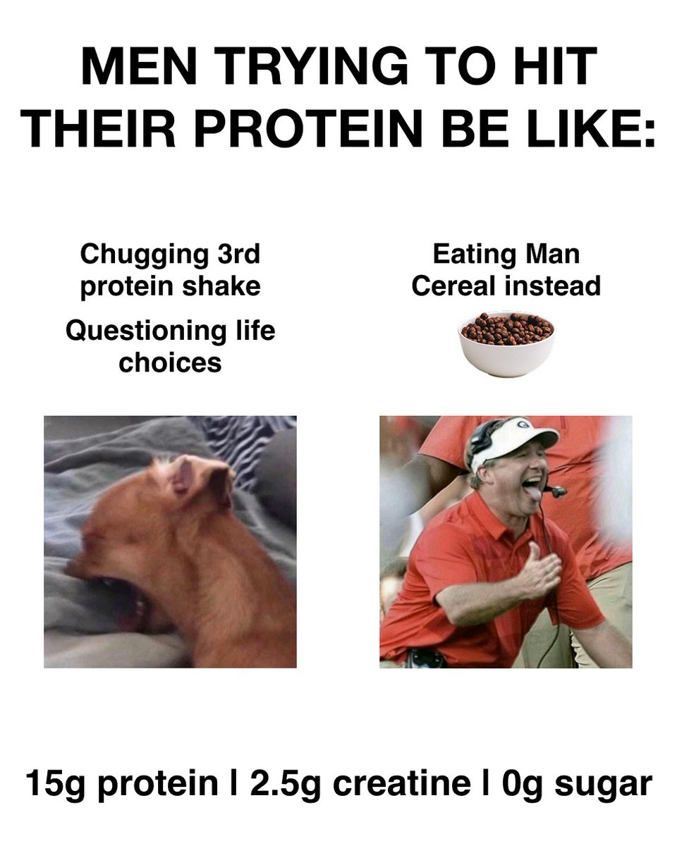 eatmancereal's tweet photo. Cereal Without the B.S.

You don't need a breakfast with bright mascots or sugar bombs. We keep things simple with real fuel for real life.

2.5g Creatine. 15-16g Protein. 5g Carbs. 0g Added Sugar.