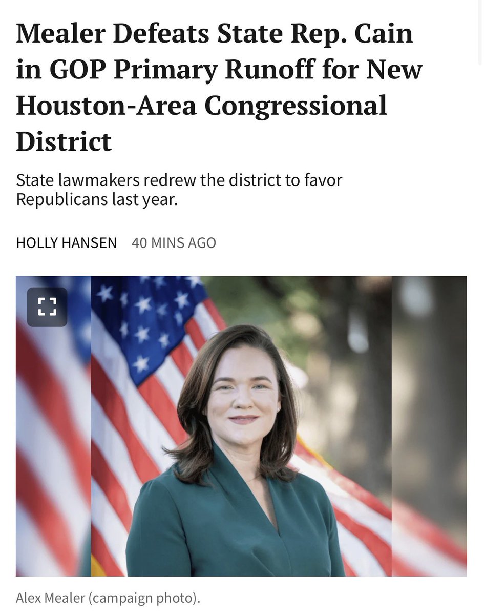 HPOUTX's tweet photo. Congratulations to our friend, @AlexMealerTX, on her primary runoff win today. 🫡🇺🇸

>> https://t.co/ghKoSVoe5M https://t.co/AP3o2tkBm0