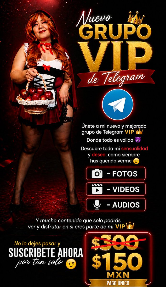 AngyPapiOficial's tweet photo. 🚨 SE ABREN 6 ESPACIOS DISPONIBLES 🚨
👑 Oportunidad única para entrar al GRUPO VIP DE TELEGRAM 👑
🔥 Suscripción permanente por solo $150 PESOS MXN 🔥
✨ Acceso exclusivo VIP
✨ Fotos, videos y audios 🔥
✨ Contenido sin límites
✨ Acceso inmediato y permanente
CUPOS LIMITADOS https://t.co/FeQ0gK0NIR
