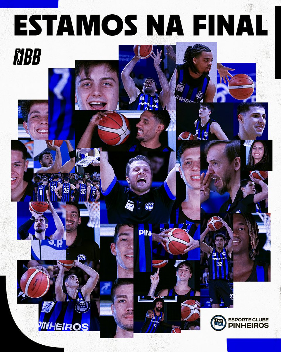 ClubePinheiros's tweet photo. PELA PRIMEIRA VEZ NA HISTÓRIA, ESTAMOS NA FINAL DO NBB! 🔵⚫️

Uma campanha brilhante até aqui, de um grupo que trabalhou demais para viver esse momento. Agora vamos com tudo para trazer esse troféu para a nossa casa! PRA CIMA, TIME! 🚀 https://t.co/kkQLEKzN3A