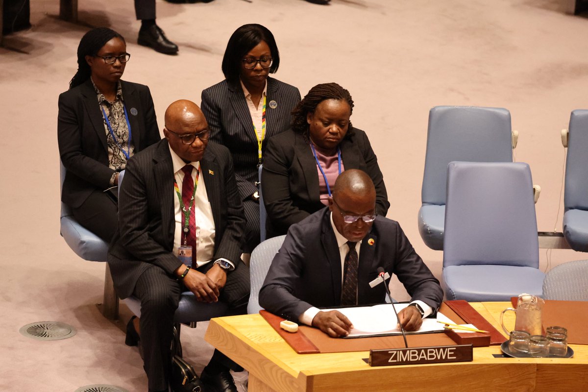 MoFA_ZW's tweet photo. This Tuesday, Prof. dr. Amon Murwira attended the United Nations Security Council High-Level Open Debate on “Upholding the Purposes and Principles of the UN Charter and Strengthening the UN-Centered International System,” chaired by H.E. Wang Yi, Foreign Minister of the People’s Republic of China.

In his intervention, Prof. Murwira reaffirmed Zimbabwe’s commitment to a United Nations Security Council that reflects contemporary geopolitical realities and addresses historical imbalances, particularly Africa’s exclusion from permanent membership and under-representation in the non-permanent category.

He emphasized that, 80 years after the founding of the United Nations, the UN Charter remains central to safeguarding peace, security, sovereign equality, and multilateral cooperation. He further noted that growing geopolitical tensions, unilateral measures, exclusionary practices, and the selective application of international law continue to undermine collective security and trust among nations.

Prof. Murwira called for strengthened cooperation between the United Nations Security Council and regional organizations, particularly the African Union, in line with Chapter VIII of the UN Charter. He also reiterated Zimbabwe’s support for the full and balanced implementation of Security Council Resolution 2719.

Highlighting Zimbabwe’s candidature for the Security Council, Prof. Murwira stated that Zimbabwe seeks to contribute meaningfully to international peace and security by promoting dialogue, consensus-building, inclusivity, preventive diplomacy, and the peaceful resolution of conflicts.

Zimbabwe further urged all United Nations Member States to recommit themselves to the principles of the UN Charter and work collectively toward a just, peaceful, inclusive, and equitable international order.