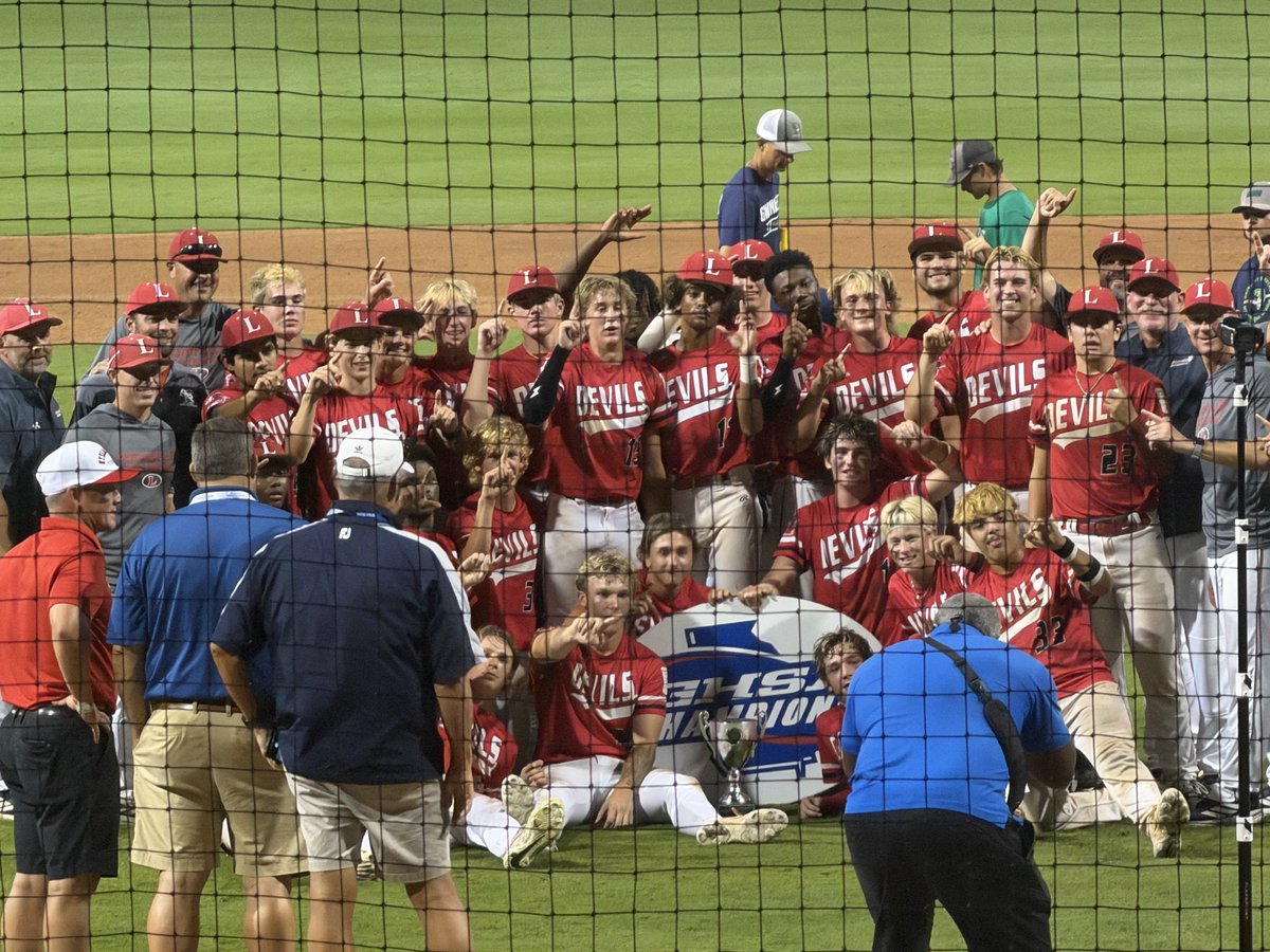 PG_Georgia's tweet photo. Congrats again to @LHSdevilball on their 2026 5A title. Battled weather all series long with multiple delays lasting 2+ hours. No quit &amp; always believed. Extremely well coached ball club with tons of heart. #PGHS https://t.co/r55aIKBMji