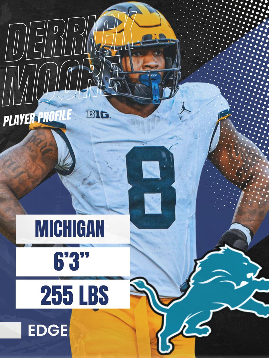TippedBalls's tweet photo. PLAYER PROFILE: DERRICK MOORE

SWIPE to see Zolo’s notes on our newest EDGE 🫡 
.
.
.
#onepride #nfldraft #lions https://t.co/rhP9S4QCIG