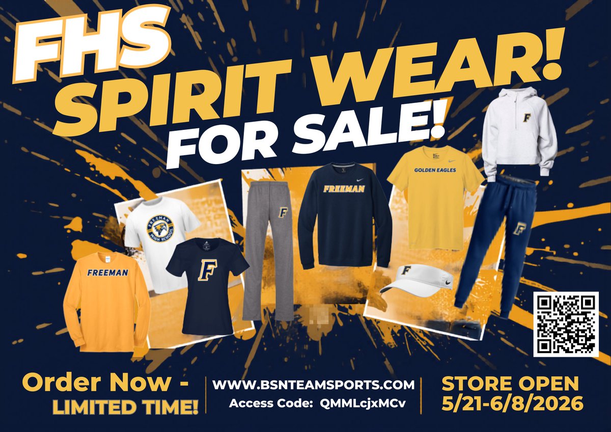 GoldenFHSEagles's tweet photo. Get your Golden Eagle gear just in time for the new year. Order by 6/8/26. https://t.co/wPUFqVa0SF