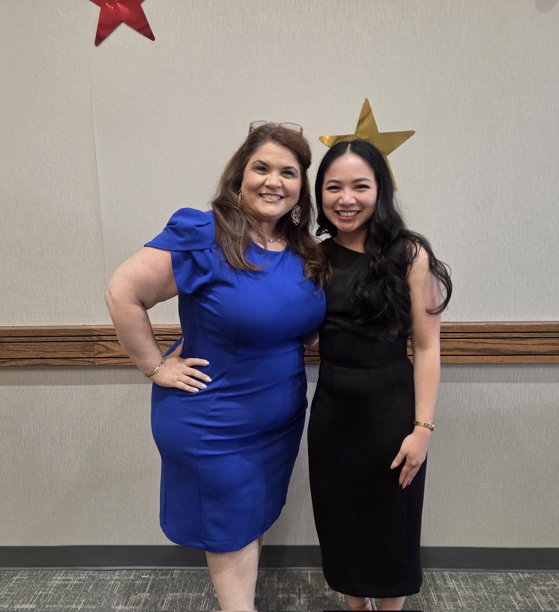 MatturroMEd's tweet photo. Love these moments..... former @HicksTigers student @Ms_SNguyen
celebrating with her former teacher @MsUnthank, now both @AliefISD TIA Designated teachers!! 🌟 💙💛 🌟 Added bonus, I got to supervise Sandy during her first year of teaching at @ajbushelem!!  #aliefbonds 💚 https://t.co/WjECRdMbqM