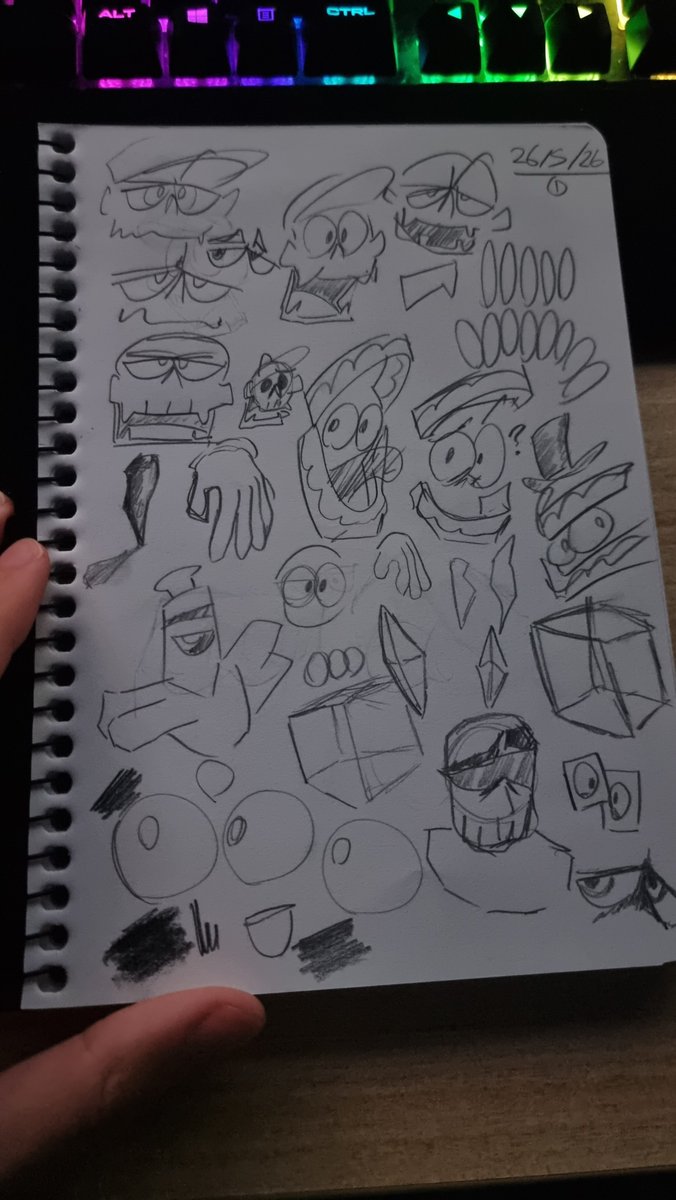 sporkbeetle's tweet photo. i got a sketchbook and drew in one for the first time since the pandemic. 
but...i like that it all looks messy and bad. https://t.co/ushlYA3vAo