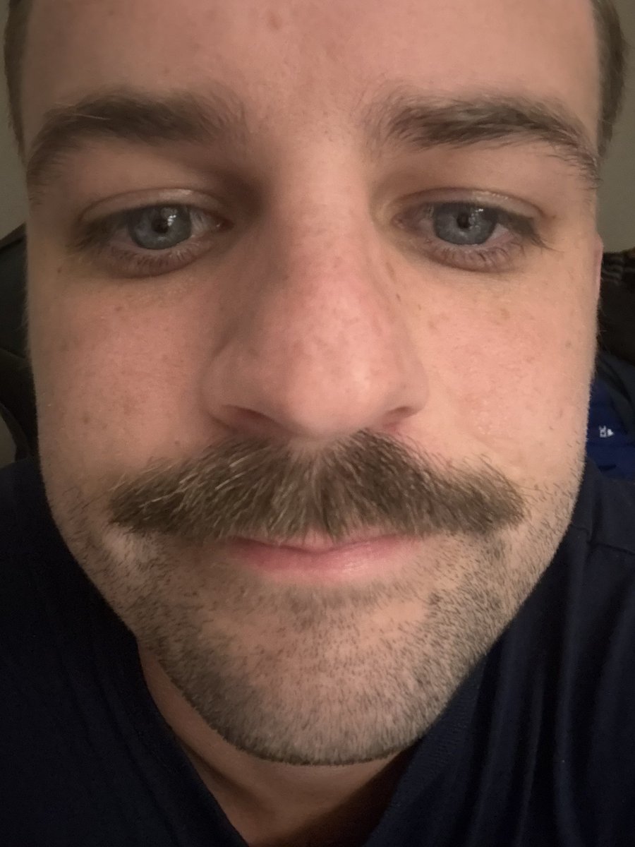 DavidHall96's tweet photo. Did a stache yesterday cuz I thought it might help with the losing streak. It did not help https://t.co/WBbZdDbVO6