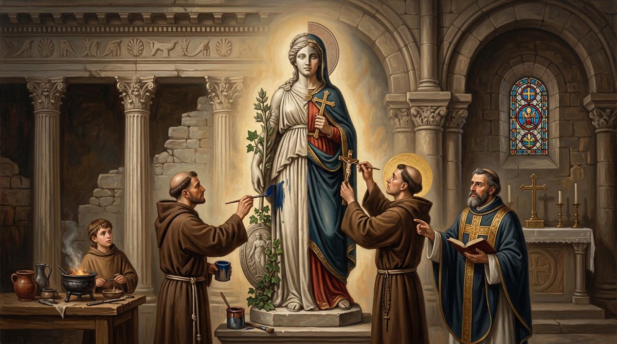 mitosYmas's tweet photo. Si no puedes vencer a una diosa, conviértela en santa. Así fue como la Iglesia Católica ejecutó uno de los mayores robos teológicos de la historia con la antigua deidad celta Brigid. Abro hilo sobre este camuflaje brillante. 🧵👇 #Historia #Mitología #Celtas https://t.co/S762h0RjwZ