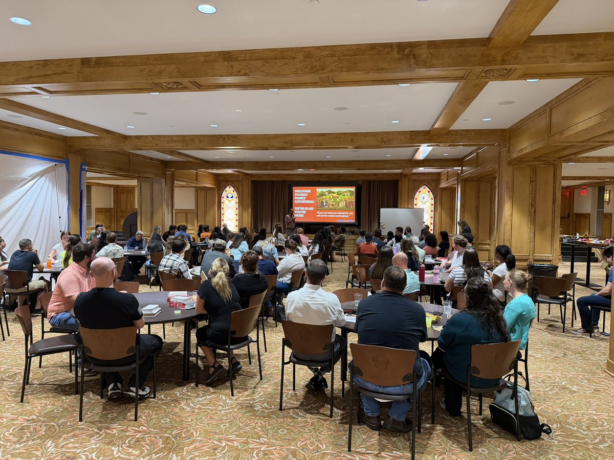 frobrien's tweet photo. Our Summer “Becoming Catholic”/OCIA kicked off tonight. 75 people signed up! https://t.co/u0lxPmGUBR