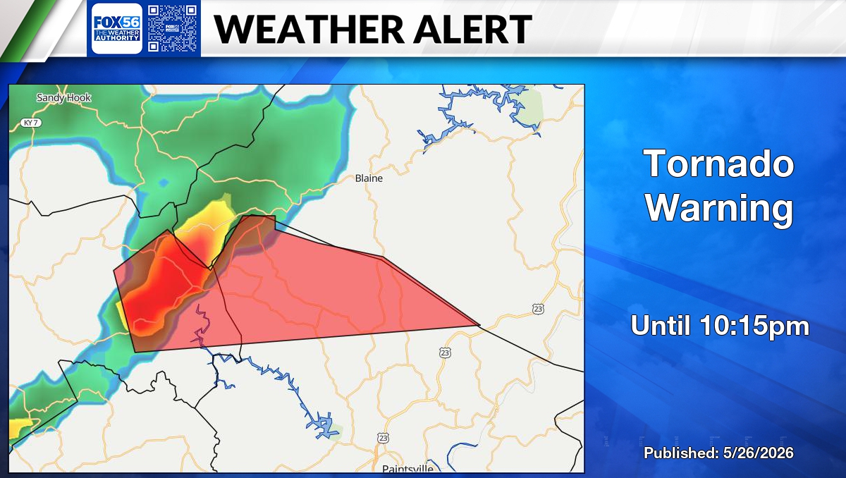 PaydenHinkle's tweet photo. Tornado Warning for Johnson and Morgan County until 10:15pm. https://t.co/z3ZPX4ACvD #KYWX https://t.co/jUqefCtRSG