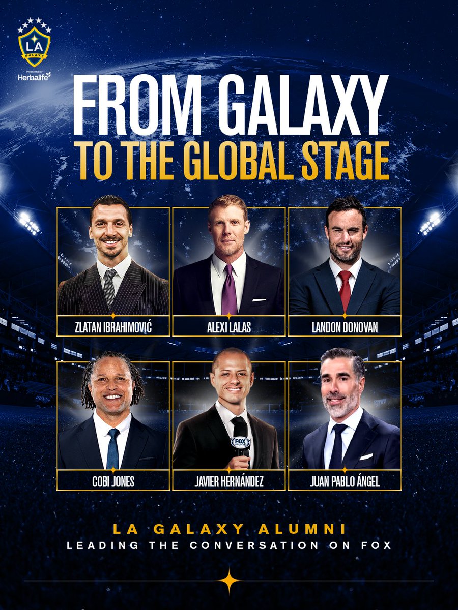 LAGalaxy's tweet photo. From the pitch to the broadcast booth 🎙️

Six Galaxy alumni join @FOXSoccer this summer 🌎 https://t.co/Rtb3QoaohU