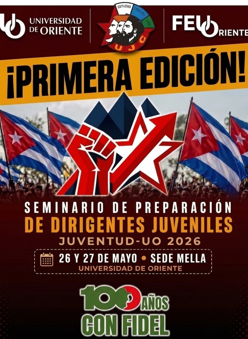 uo_juventud's tweet photo. Inició hoy en la @UOCuba la 1ra Edición del Semimario de Preparación de Dirigentes Juveniles del Alma Mater Oriental, acompañados por @FreiderSantana, @pllody y otros miembros de la universidad.
Un espacio para el crecimiento y aprendizaje de la vanguardia juvenil. https://t.co/1cXj9bAwm0