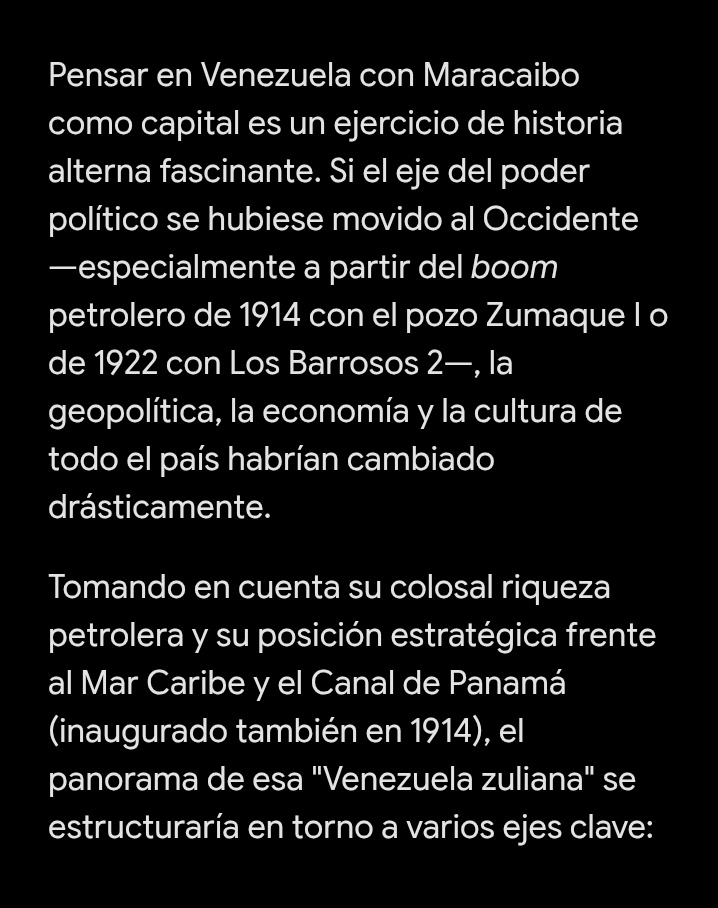 1758fe's tweet photo. Soy larense pero siempre quise saber que hubiese pasado si cuando sucedió el boom petrolero la capital de Venezuela fuese Maracaibo por su cercanía al canal de panamá, vaya que sorpresa... https://t.co/6FjhfdPNbL